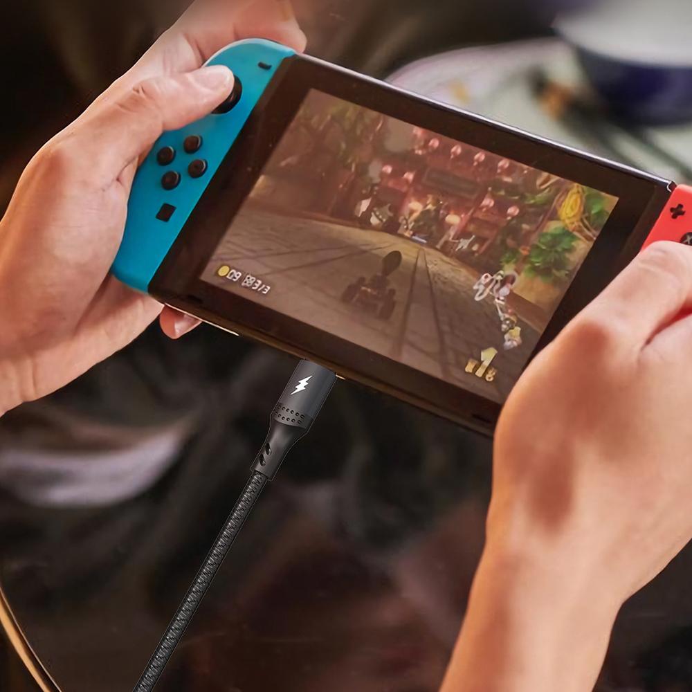 DUDAO L3S Type C to Dual Type C 3A Fast Charging Cable Splitter Braided Charger Cord