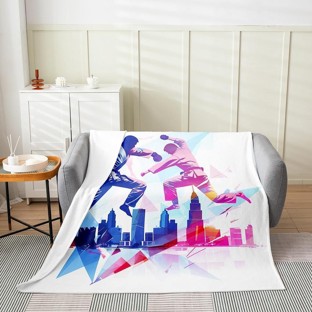 Japanese Style Blanket White Black Crane Throw Blanket Cherry Blossoms Fleece Twin Geometric Plaid Fuzzy Blanket All