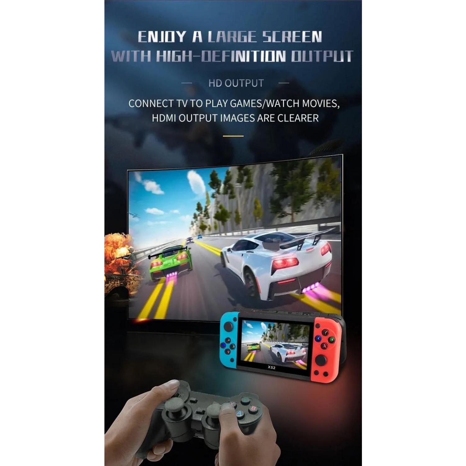 X52 портативная игровая консоль 8G 27000+ игр 5.1-дюймовый HD экран портативный — фото 14