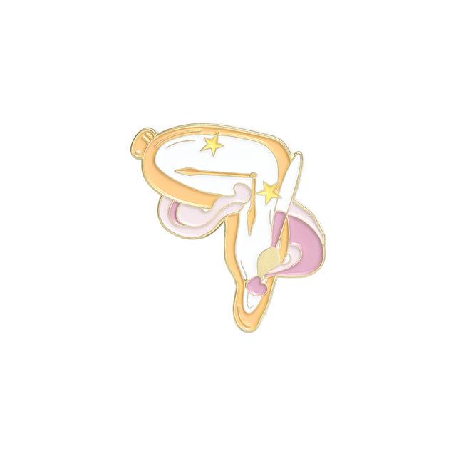 Custom Design Magic Paintbrush & Quill Pen Brooch Ornament