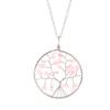 Handmade Wrapped Silver Silk Natural Crystal Gravel Wrapped Tree Of Life Fruit Tree Pendant N94