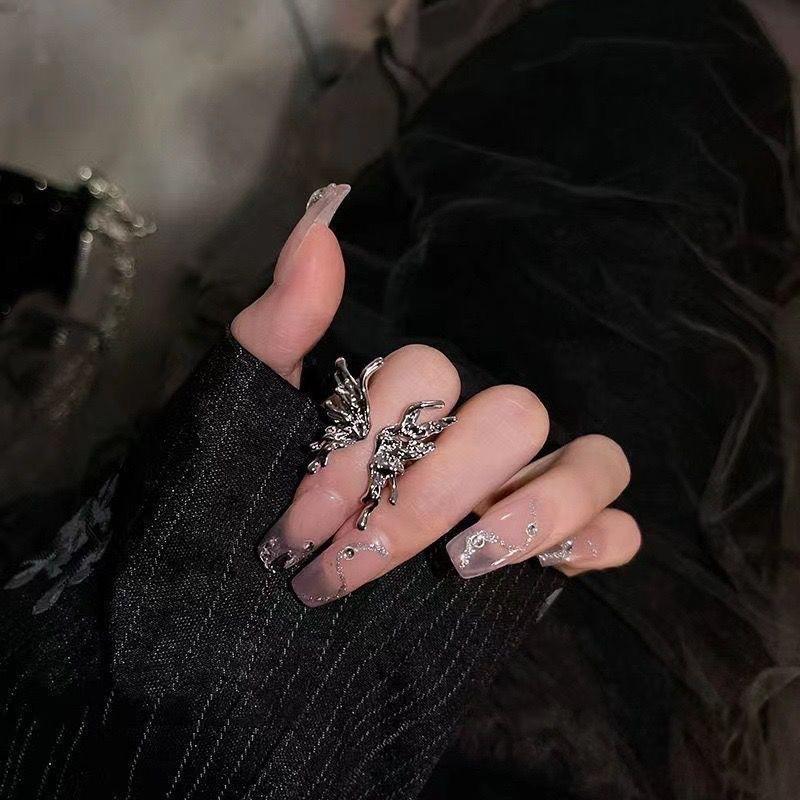 Butterfly Ring - Women s Niche High-end Style - Open-ended Ring for Index Finger - Cool and Calm Style - Finger Ring for Women Open your mouth