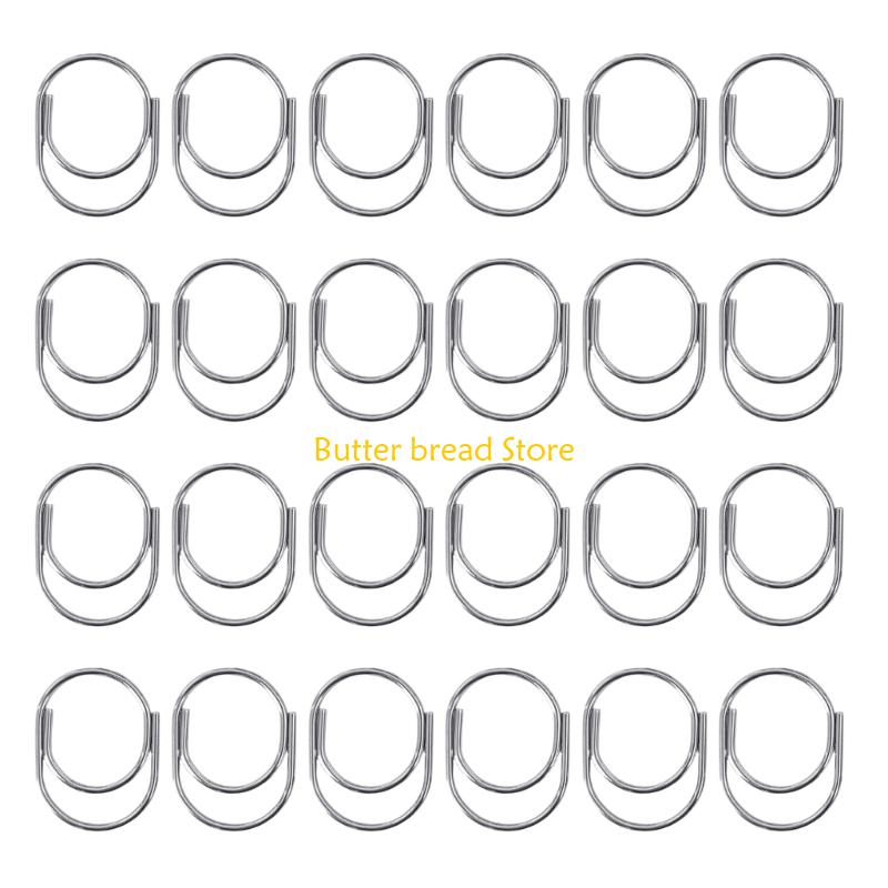 

W89C 24Pcs Multifunctional Paper Clips 25x19mm Assorted Color Metal Clip File Clamp For Document File Photo Organization