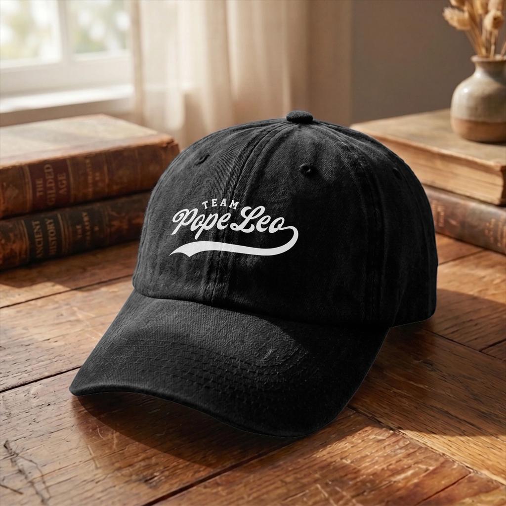 Vintage Team Pope Leo Xiv Baseball Cap Unstructured Unisex Distressed Cotton Snapback Hat Cardinal Robert Prevost Gift Hats