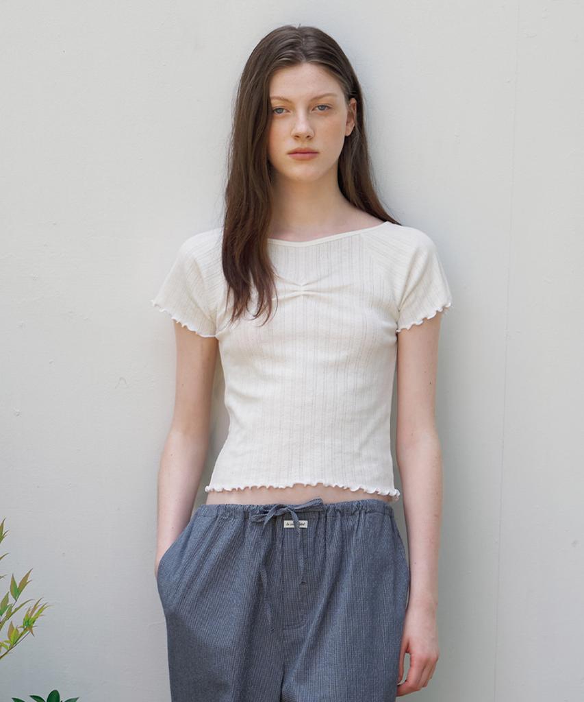 BUT'TON Punching Lace T-Shirts (Ivory)