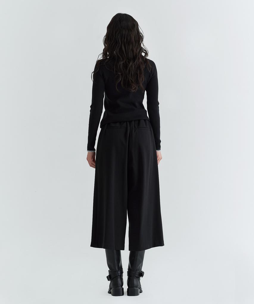 Peulleio Wholegarment Mock Neck Knit _ Black