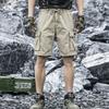 Mens Cargo Shorts Multi Pocket Loose Fit Utility Shorts Five Functional Style Drawstring Waist