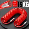 Air compressor hoses & accessories: 8mm high-pressure spring hose (15Bar, 5/10/15M). High-pressure PU yarn-wrapped, 3-layer poly