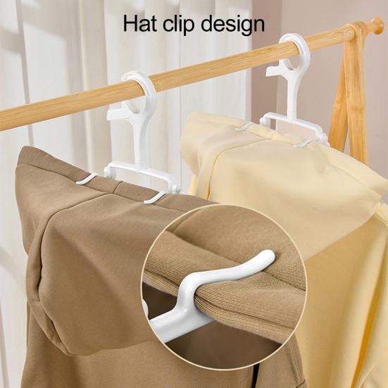 2 Pcs Foldable Hoodie Hanger Plastic Clothes Drying Rack Stretchable Heavy Duty Anti-Slip Clothes