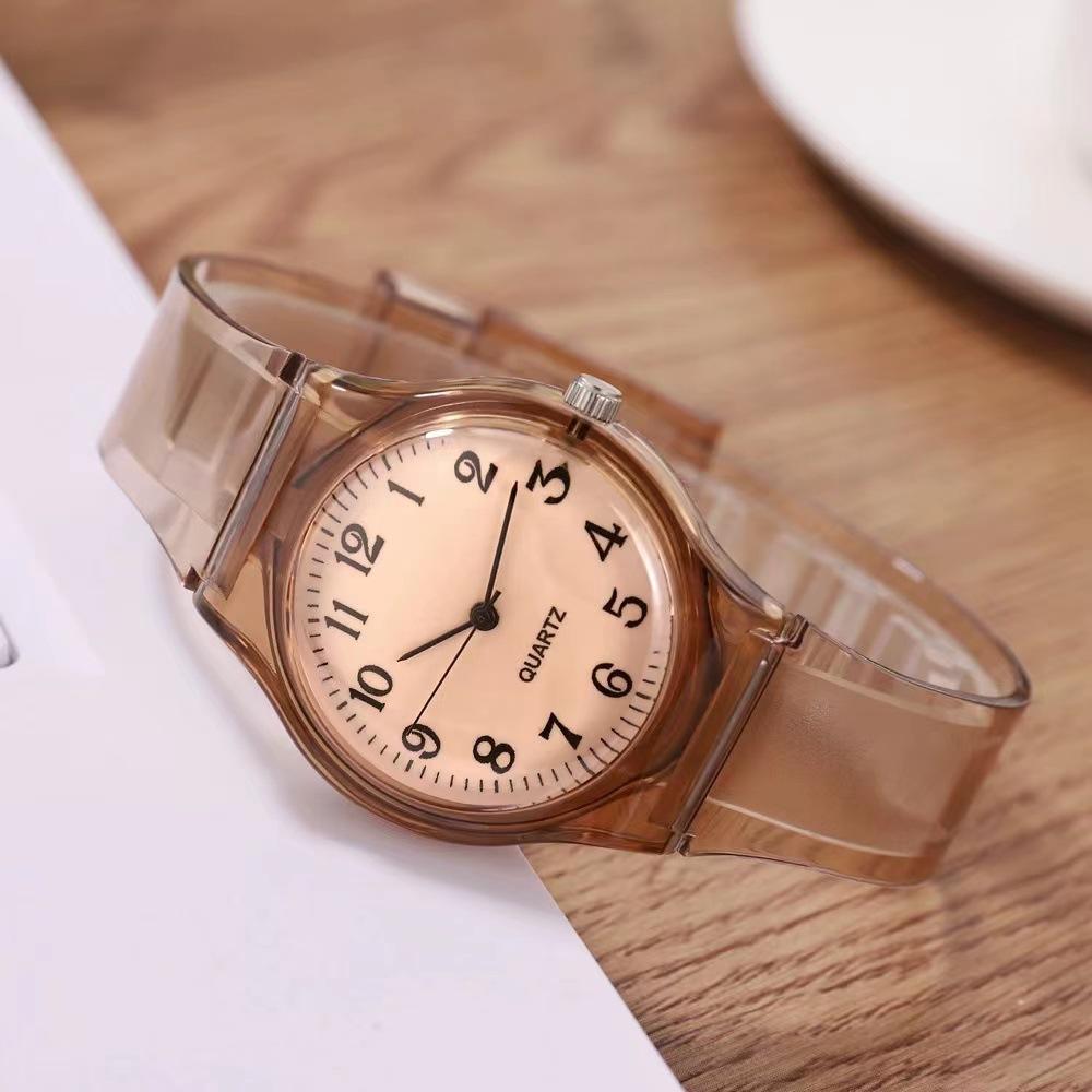Ladies' Watch Simple European and American Student Watch Transparent Silicone Digital Women's Fashion Quartz Watches
