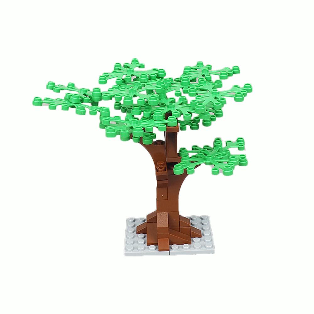 MOC Pflanzen- und Baumteile: Grünes Gras, Kiefern, Blattblumen & Stadtbausteine Zubehör - Bauklötze Set