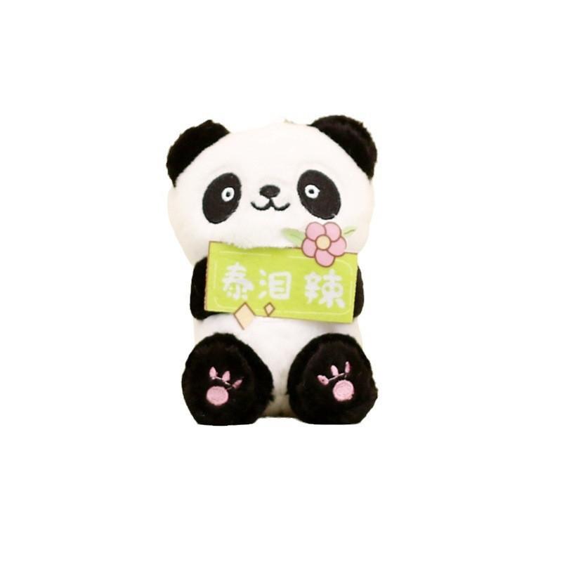Charming Panda Keychain Plush Short Plush Stuffed Animal Bag Accessory