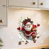 Santa Claus Decoration Decal Broken Wall Sticker, Christmas Decal, Seasonal Decorations Removable Mural for Living Room Bedroom Holiday Party