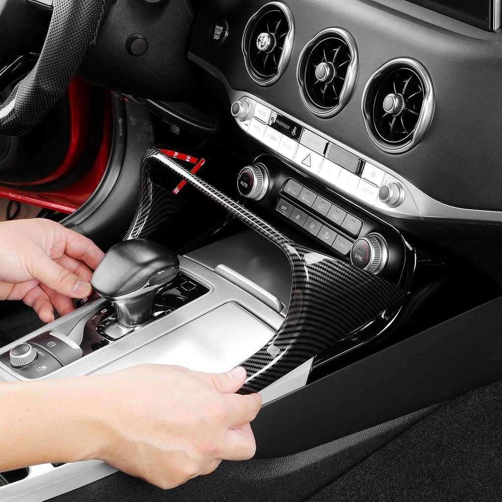 YOUTOOCAR Carbon Fiber Pattern Climate Control Panel Trim Frame Cover Compatible with Kia Stinger 2018-2023 Accessories