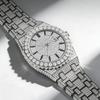 Herren Iced Out Quarz Uhr - Vollständig mit Kristallen verziert Täglich Wasserdicht Hip Hop Armbanduhr