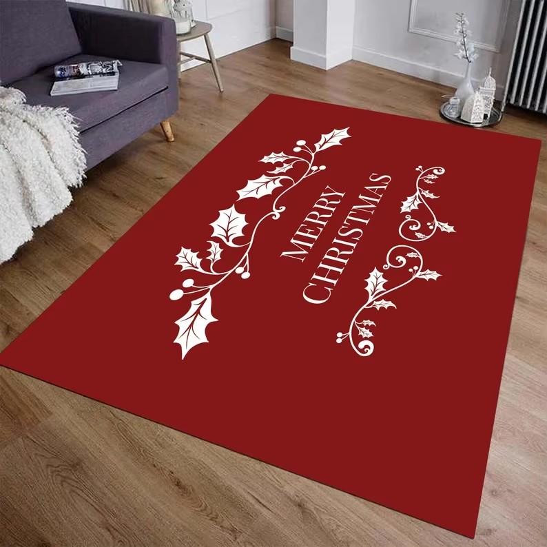 Merry Christmas Decoration Welcome Home Anti-Slip Door Mat Carpet Santa Flannel Floor Rugs for Living Room Home Decor Rug