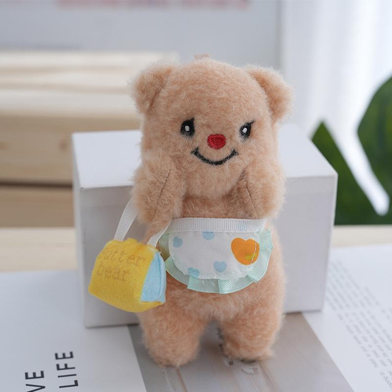 Sweet Bear Butter Plush Keychain Fluffy Soft Toy For Bags And Key Chains