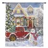 Christmas Snowman Houses Christmas Tree Truck Sheer Curtains Living Room Decoration Window Curtains Kitchen Tulle Voile Curtains