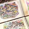 Cabin Scene Ancient-Style Stickers Cartoon Design Landscape Sticker Book  Scrapbooking