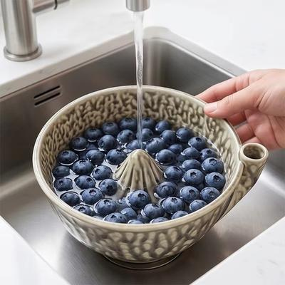 Automatische Vortex Fruit Wasbak Grote Capaciteit Zelfdraaiende Fruitreiniger Serveerschaal