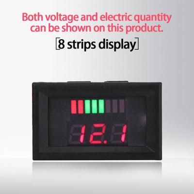 Water-Proof LCD Digital Battery Meter Can Be Tested to Show Real Time Voltage 6~120V Electricity Amount Voltmeter Battery Capacity Meter Electricity Percentage