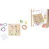 Montessori Geometric Board - EICHHORN - Eichhorn Montessori Geometriebrett 100006050 - 64 Nails - 30 Colored Rubber Bands - 48 Cards