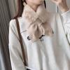 New Soft and Waxy Korean Version Cross Solid Color Fur Scarf To Keep Warm Imitation Rex Rabbit Accessories Fur Scarf Plush Fur Collar for Women