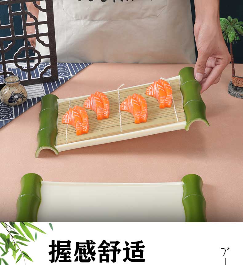 Japanese Dish Hot Pot Dish Creative Tableware Bamboo Curtain Plate Sashimi Plate Sushi Restaurant Plate Commercial