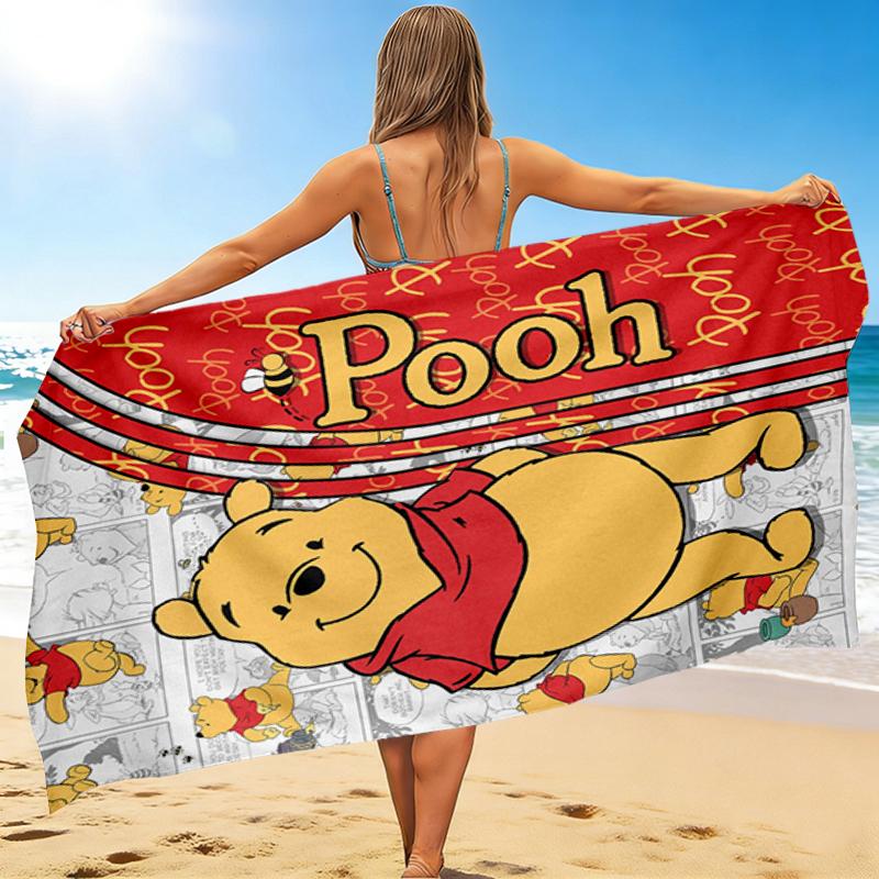 1Pc Winnie Pooh Adventure Beach Towel, Quick Dry, Multi-Use for Beach Pool Gym Yoga Home Travel, Christmas, Halloween, Xmas Gift S929571