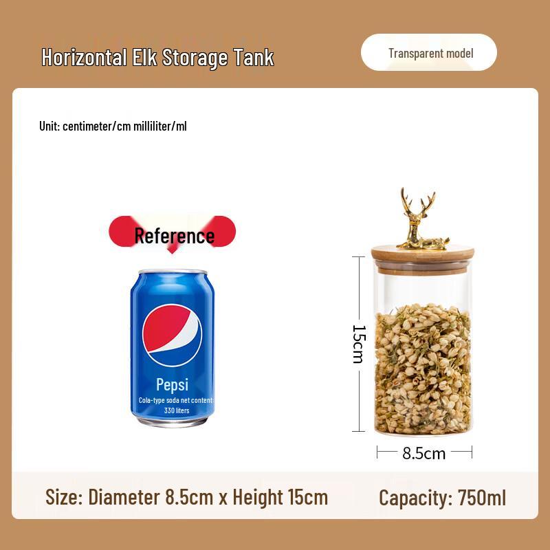 AQ Elk High Borosilicate Glass Storage Jar