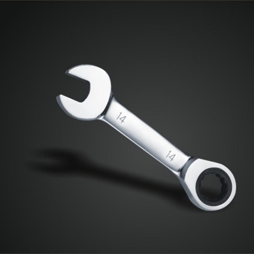 Ratchet Socket Wrench 8-18mm Short Handle Ratchet Wrench Combination Wrench Quick Open Spanner Hand Repair Tool