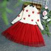 Girls' Knit Strawberry Puff Dress – Autumn/Winter