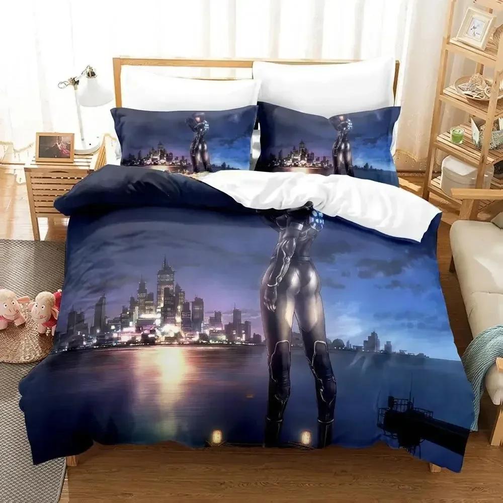 Ghost In The Shell Bedding Set Single Twin Full Queen King Size Bed Set Adult Kid Bedroom Duvetcover Sets 3D Anime Bed Sheet Set
