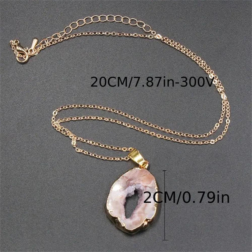 Doğal Brezilya akik oyuk yüzük kolye akik levha ürün kolye akik ham taş kristal delik elektrokaplama kolye