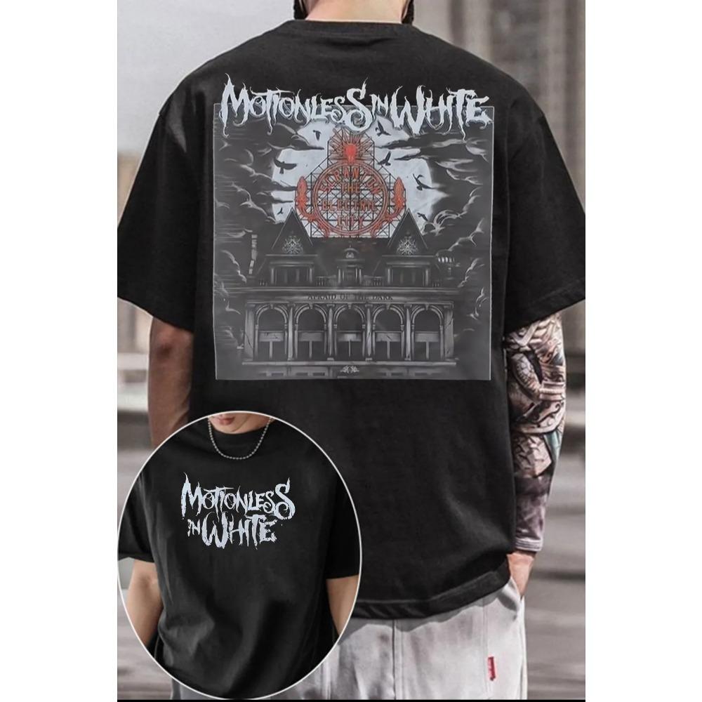 Motionless In White Band Graphic TShirt Mens Womens Cotton Tee Summer Casual Short Sleeve Round Neck Clothing