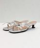Circle Cross Ribbon Mule Sandals (Silver)