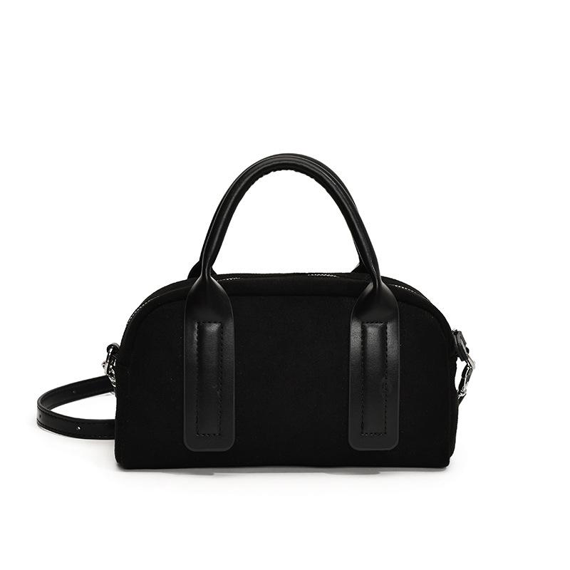 

Autumn and winter new suede handbag bowling pillow bag tote bag versatile shoulder messenger bag чорний