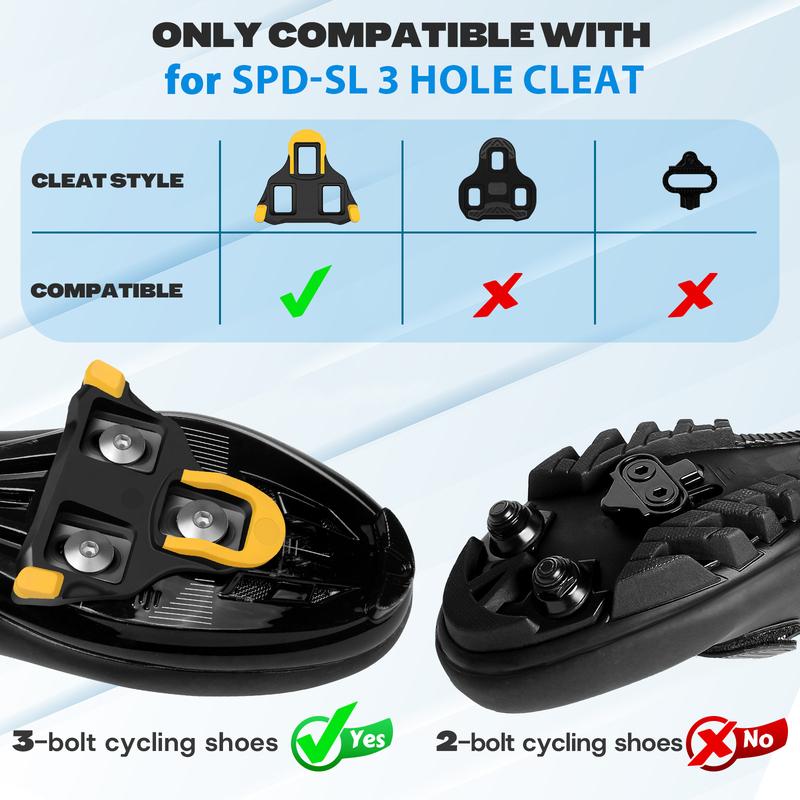 BUCKLOS Yol Bisikleti Pedalları SPD-SL için Bisiklet Kendinden Kilitli Pedal Kilit Plakaları ile Aşınmaya Dayanıklı Bisiklet Yarışı Klipsiz Pedallar Ultra Hafif