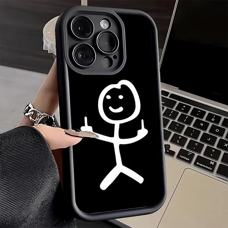 Phone Case for iPhone 17 Air 16E 15 16 Pro Max Funny Stickman Matchman Cover 14 Plus 13 12 Mini Soft Shell Silicone Fundas