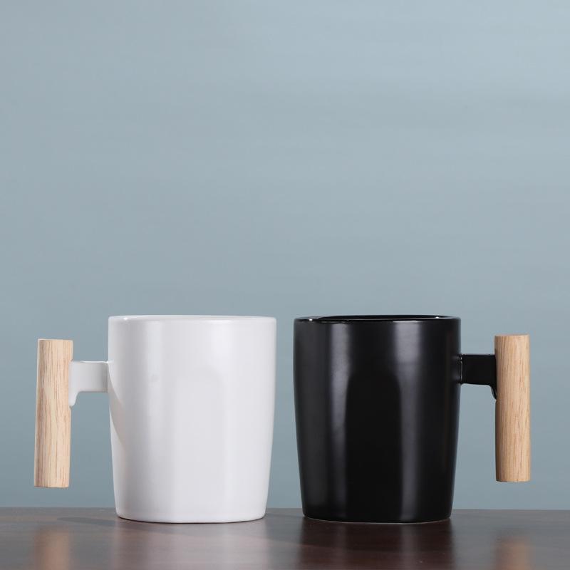 Ins severský keramický hrnek s dřevěnou rukojetí, keramický dárkový hrnek na kávu, vodu