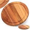 Deska Kuchenna Do Krojenia Serwowania Drewniana Okrągła Akacja 25 Cm