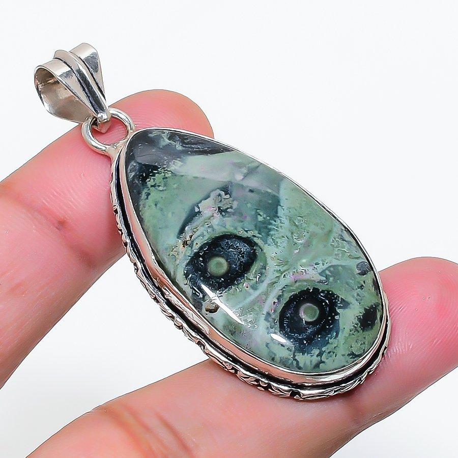 Natural Kambaba Jasper Gemstone 925 Sterling Silver Jewelry Pendant 2.09  AP-15071