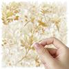 50pcs Graffiti Transparent Stickers, Golden Plants DIY Decor for Journals, Guitars, Notebooks, Luggage, Laptops, Motorcycles, Skateboards