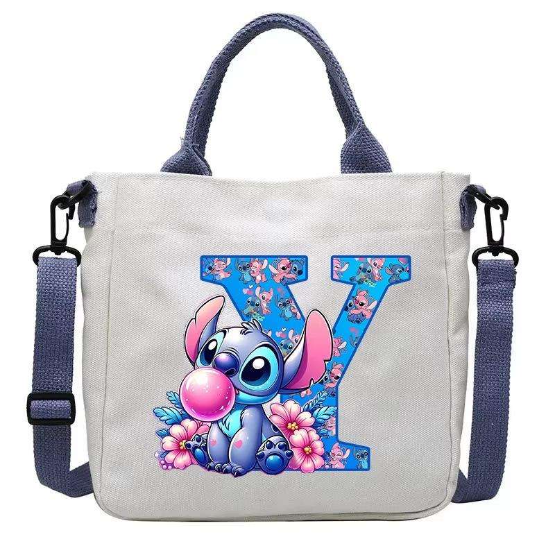 26 Letter Printed Student Canvas Bag Shoulder Bag Multi-Function Large Capacity Messenger Bag