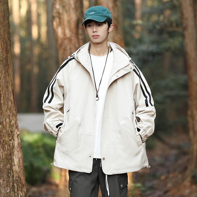 Spring and Autumn New Windproof Tooling Jacket Hooded Jacket Outdoor Sports Men's Loose Charge Top