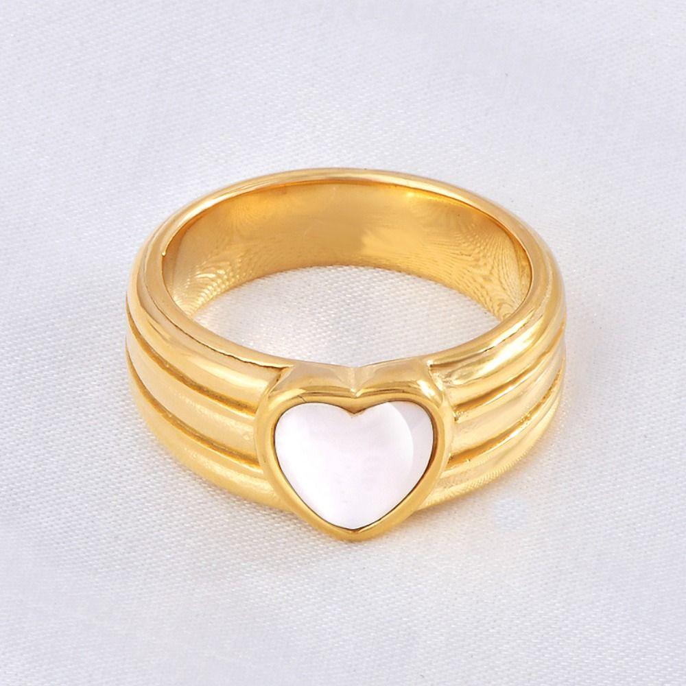 Jewelry Heart Ring Elegant Shell Ring Trendy Finger Ring  Hipster