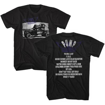 Aerosmith Pump Tracklist Album Maglietta da Uomo Merch Tour Concerto Band Rock