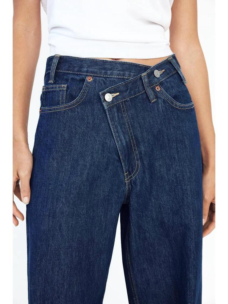 European & American Women's High-Waisted Personality Straight-Leg Jeans