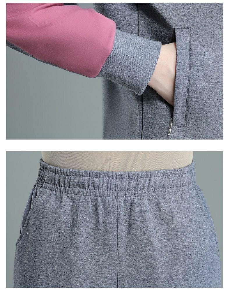 2026 Women's Three-Piece Set: Versatile Sportswear for Middle-Aged and Elderly Women - Spring, Autumn, and Winter Casual Wear.
