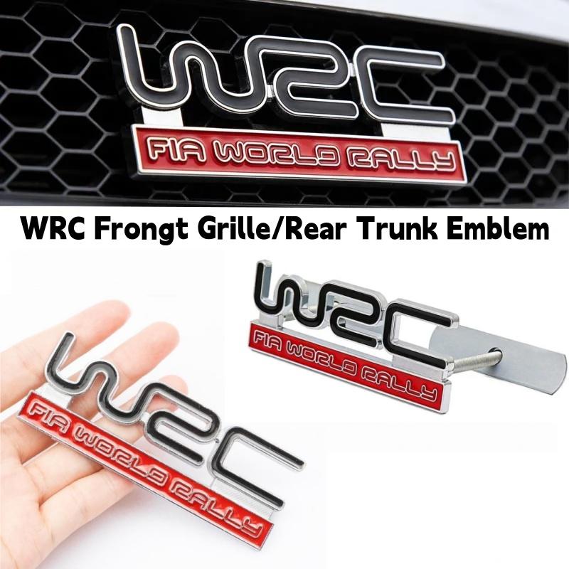 3D Metal WRC Car Front Grille Rear Trunk Emblem Badge Sticker Modification Accessories